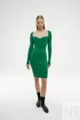 Платье-футляр в рубчик зеленое YouStore