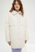 Удлиненная куртка-рубашка молочного оттенка YouStore