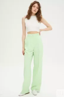 Прямые брюки со стрелками светло-зеленые YouStore