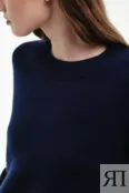 Укороченный свитер из шерсти и кашемира темно-синий YouStore
