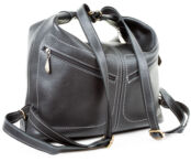 Женская кожаная сумка-рюкзак Афина, черная