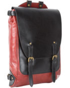 Кожаный рюкзак Рафаэль, красный с чёрным