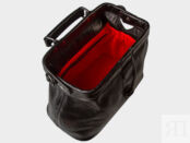Женская кожаная сумка-саквояж Симона XL, чёрная