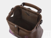 Женская кожаная сумка-саквояж Фламинго, светло-коричневая
