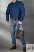 Мужская кожаная сумка Дуглас, тёмно-коричневый антик