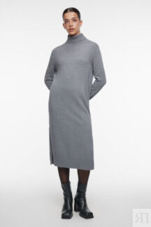 Платье-свитер миди вязаное свободное с разрезом befree
