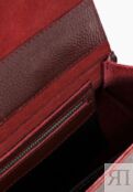 Женская кожаная сумка трапеция бордовая A023 burgundy grain