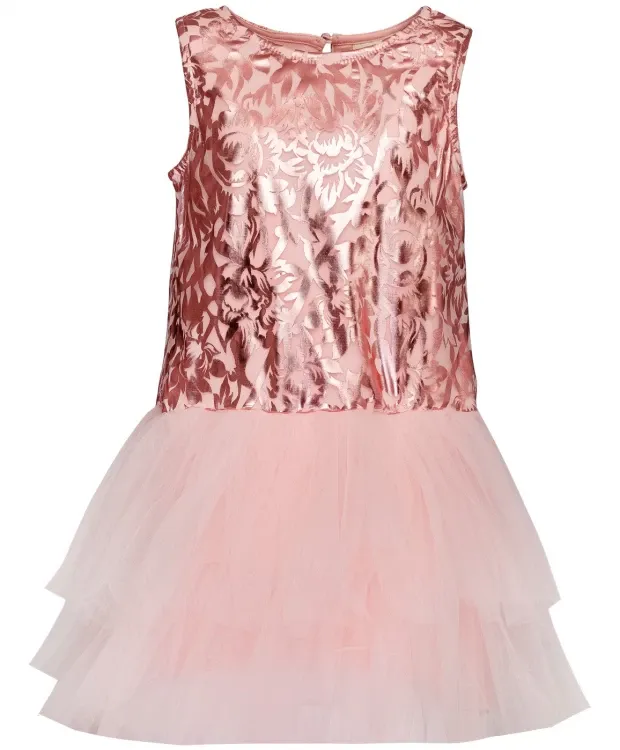 Розовое нарядное платье Button Blue (146)