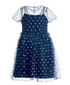Синее платье в горох Button Blue (152)
