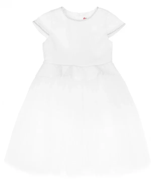 Белое нарядное платье Button Blue (158)