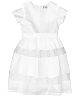 Белое нарядное платье Button Blue (140)
