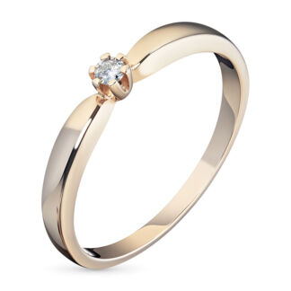 Кольцо из красного золота с бриллиантом э0201кц05151500 ЭПЛ Даймонд э0201кц