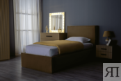 Кровать 90х200 с подъемным механизмом+емкость для белья Нью-Йорк  Капучино