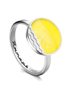 Яркое кольцо «Монако» Янтарь® из серебра и медового янтаря Amberholl