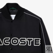 Куртка-бомбер из хлопкового твила Lacoste Unisex с вышивкой
