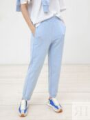 Спортивные женские брюки из футера голубые Pompa