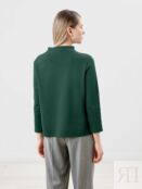 Блуза прямого силуэта темно-зеленая Pompa