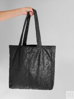 Сумка-шоппер из плащевой ткани черного цвета Pompa