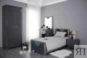 Кровать Луиза 900х2000 (нар.размер 970х1000х2260) Эмаль Серый графит