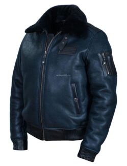 Куртка лётная из овечьего меха B-15 Fast Eagle тёмно-синяя (Art. 206)