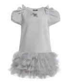 Бело-серебристое нарядное платье Gulliver (98)