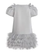 Бело-серебристое нарядное платье Gulliver (128)