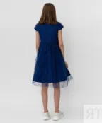 Синее платье с сеткой Button Blue (140)