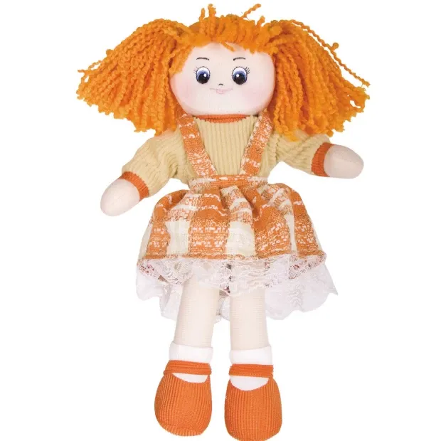 Кукла мягкая Gulliver Апельсинка в клетчатом платье , 30 см