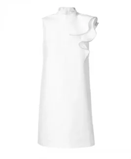 Белое платье с ассиметричным воланом Gulliver (140)
