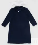 Синее платье с рукавом 3/4 Button Blue (164)