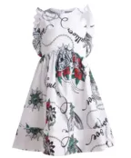 Белое платье с орнаментом Королевские ценности Gulliver (134)