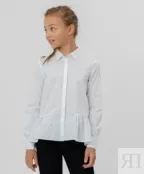 Белая блузка с длинным рукавом Button Blue (122)
