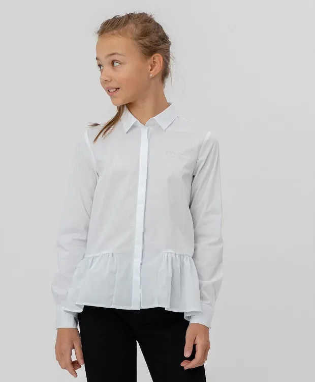Белая блузка с длинным рукавом Button Blue (158)