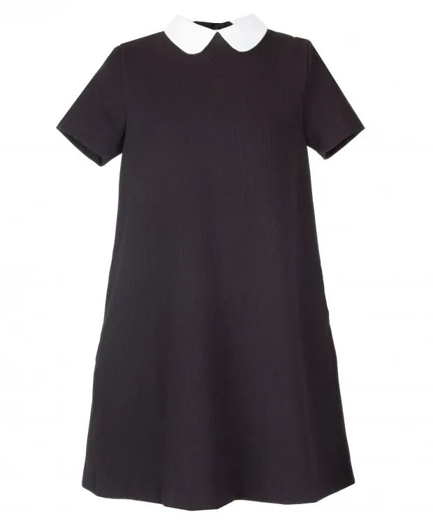 Черное платье с коротким рукавом Gulliver (140)