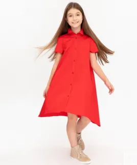 Красное платье с удлиненной спинкой Gulliver (140)