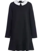 Черное платье с длинным рукавом Gulliver (146)