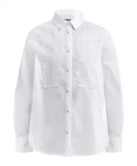 Белая блузка с белым кружевом Gulliver (140)