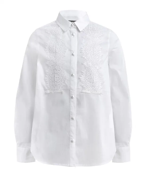 Белая блузка с белым кружевом Gulliver (122)