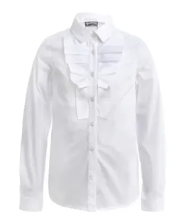 Белая блузка с длинным рукавом Gulliver (152)