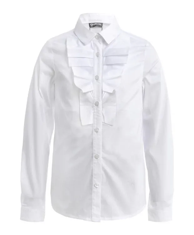 Белая блузка с длинным рукавом Gulliver (122)