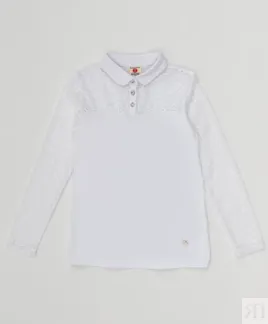 Белая блузка с кружевом Button Blue (164)