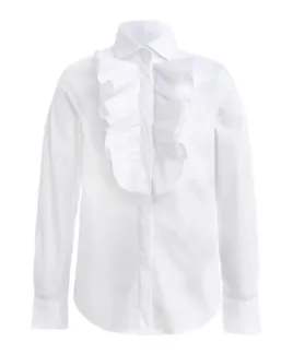 Белая блузка с воланом Gulliver (158)