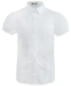 Белая блузка с коротким рукавом Button Blue (122)