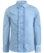 Голубая блузка со сменным бантиком Button Blue (146)