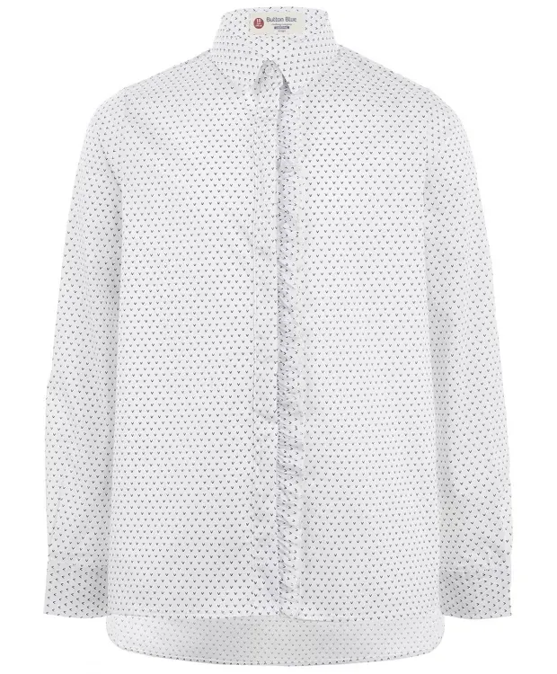 Серая блузка с удлиненной спинкой Button Blue (152)