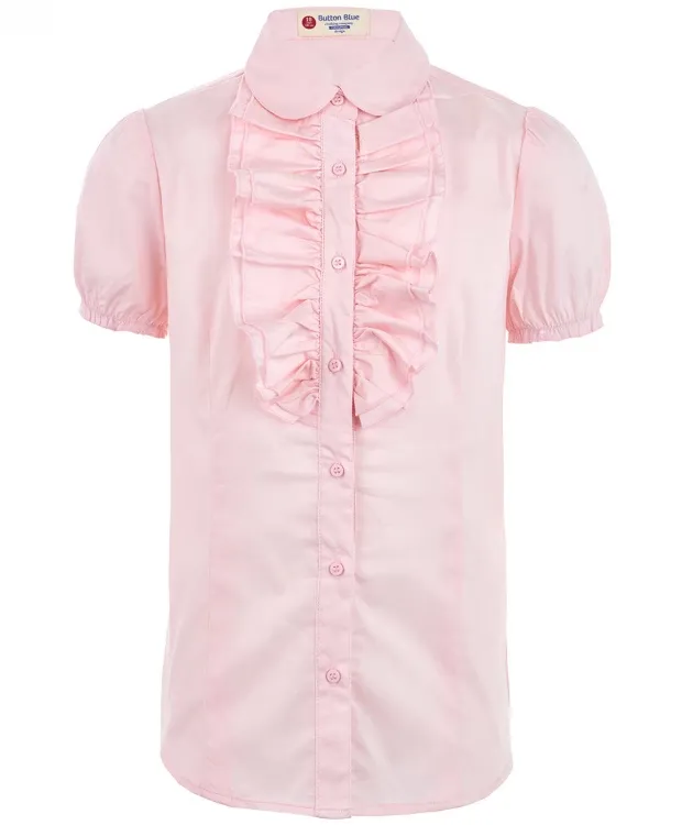 Розовая приталенная блузка Button Blue (164)