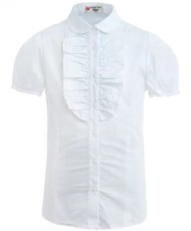 Белая приталенная блузка Button Blue (122)