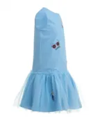 Голубое платье с юбкой из сетки Button Blue (146)