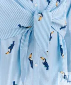 Голубая блузка в полоску Button Blue (152)
