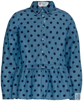Голубая блузка с баской Button Blue (122)